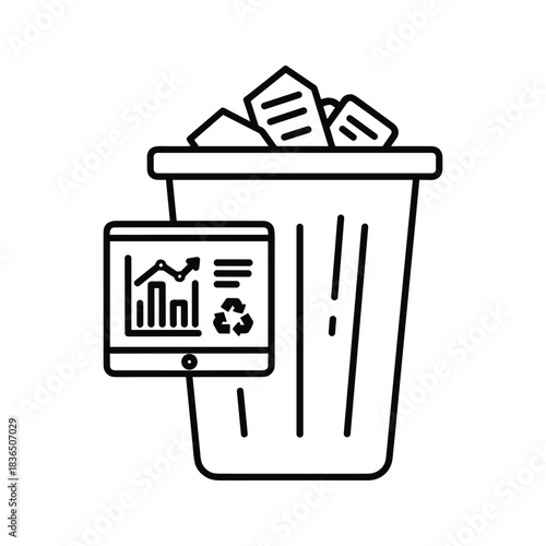 Sustainable Digital Data Management and Recycling Icon