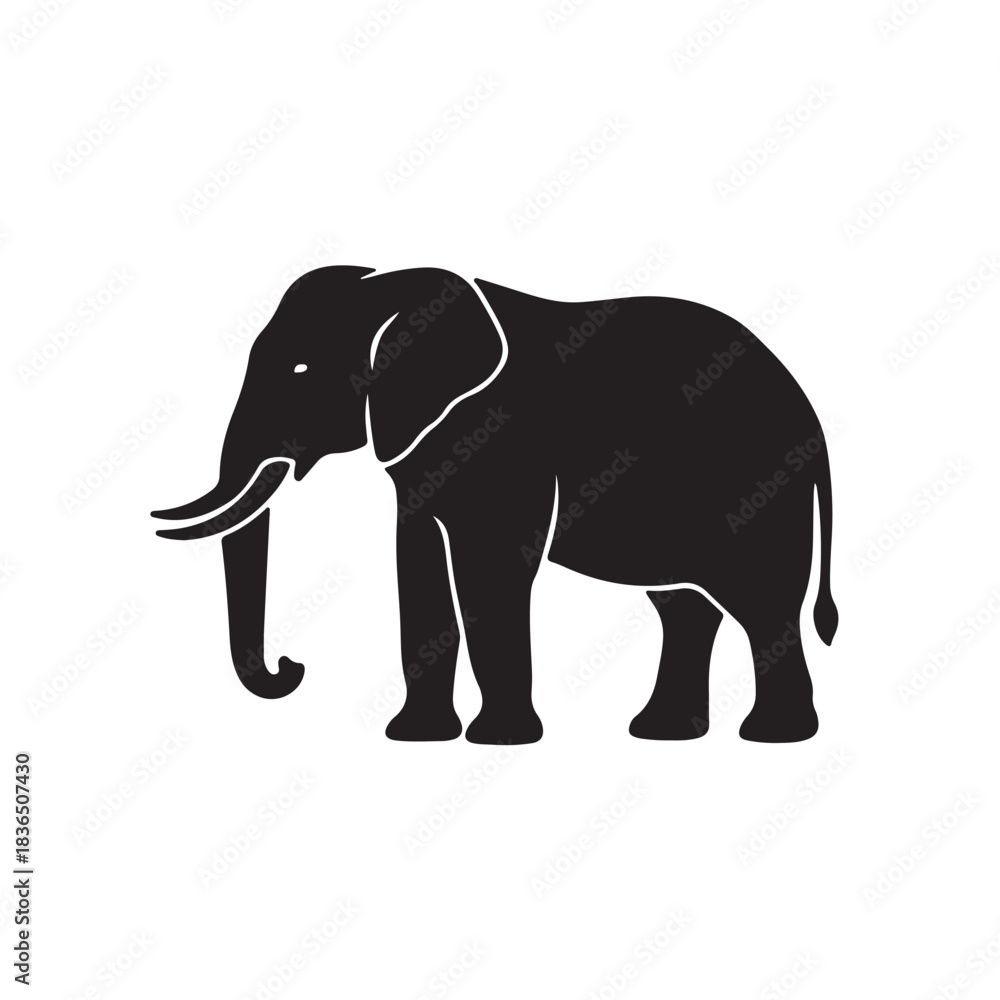 Obraz premium Elephant Walking Silhouette