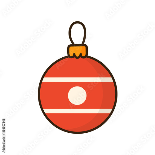 Christmas ornament bauble red cartoon illustration