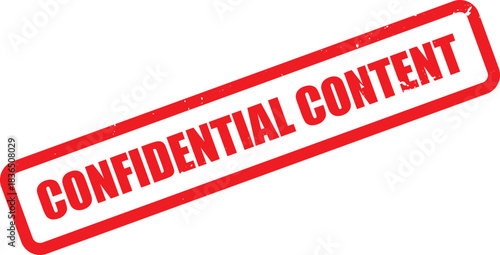 Red ink rubber stamp displaying confidential content indicates restricted information on a transparent background