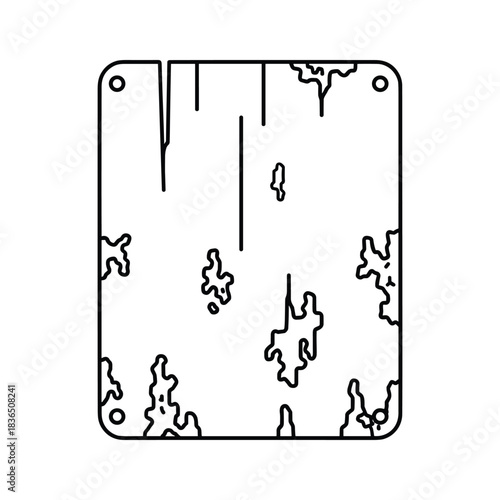 Rusted Metal Plate Line Icon