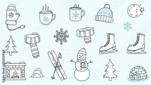 Winter Wonderland Collection - Cozy Elements and Festive Illustrations.