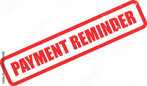 Rectangular red delivered stamp with grunge texture slightly angled on a white background