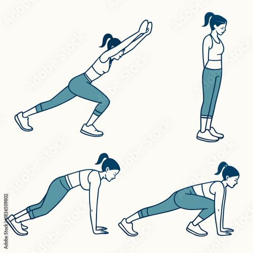 Woman performing dynamic stretching exercises for fitness