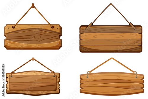 Blank hanging wooden plaque with rope, natural wood grain, cozy rustic home décor style.