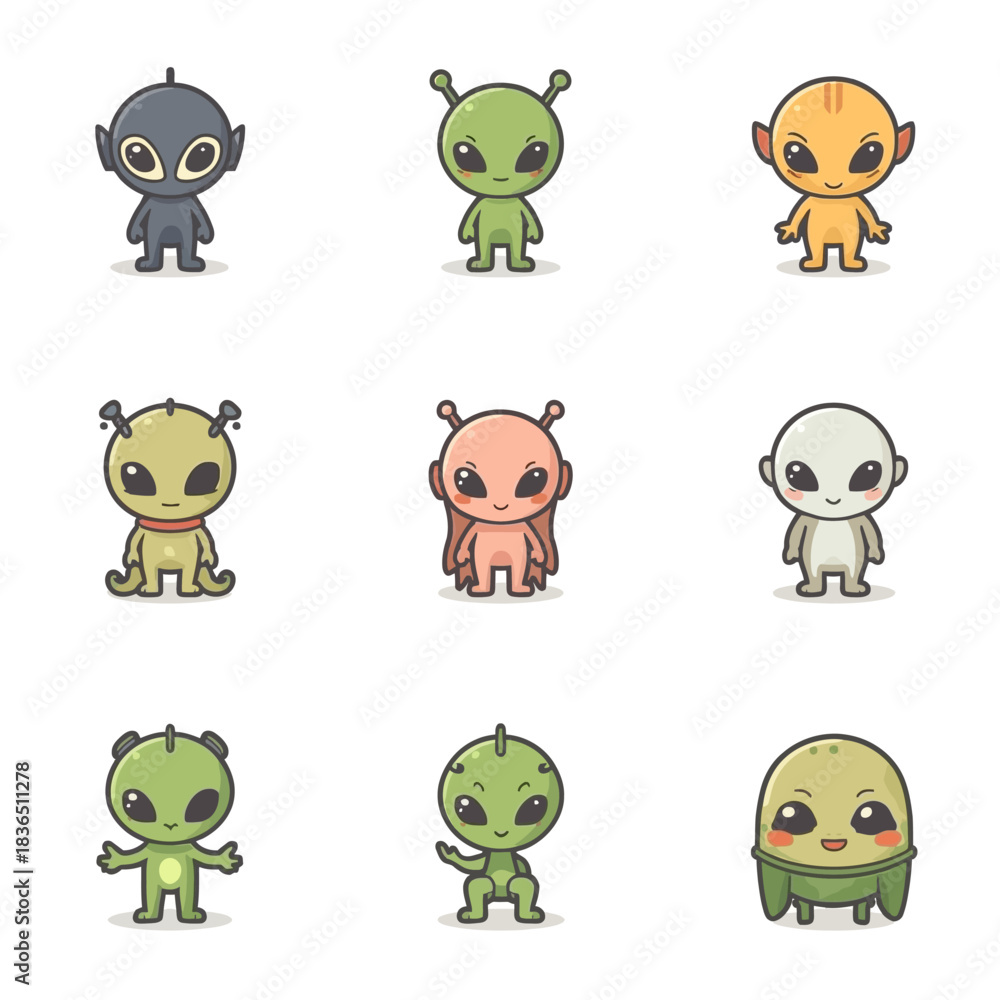 Obraz premium Cute Alien Icon Design Very Cool