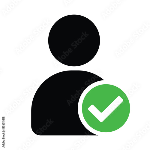 Verified user approved profile icon vector