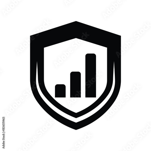 shield analytics icon vector for data security and protection.
