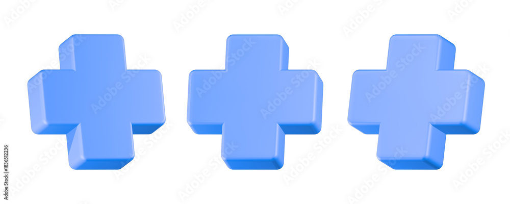 Obraz premium health cross 3d rendering icon blue