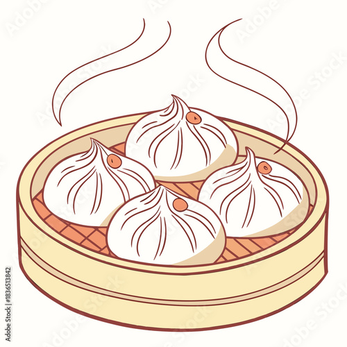 Steaming Basket of Delicious Chinese Dumplings A Culinary Delight.