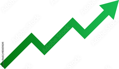 Green Zigzag Arrow Growth Icon
