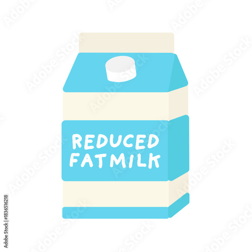 紙パック入りの低脂肪牛乳　イラスト
