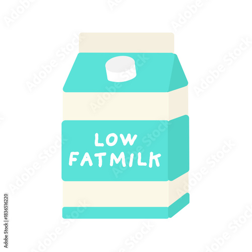 紙パック入りの低脂肪牛乳　イラスト