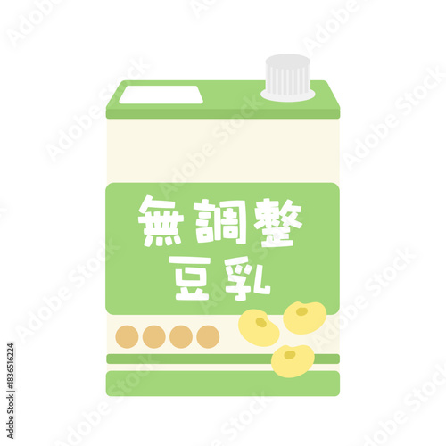 紙パック入りの無調整豆乳　イラスト