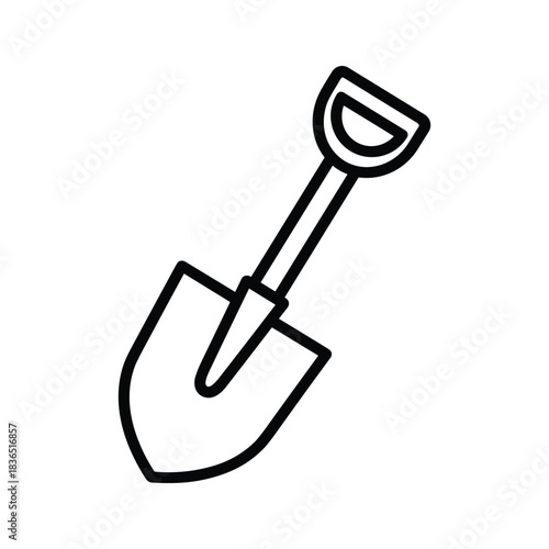 Gardening Shovel Tool Black Outline Icon