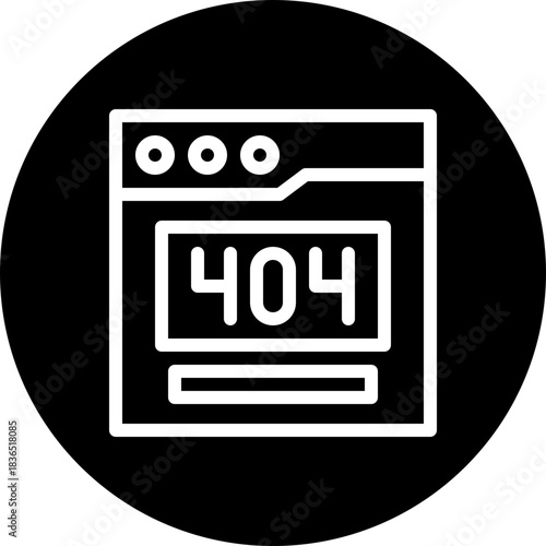 404 Error Web Page Not Found Circular Style Vector Icon