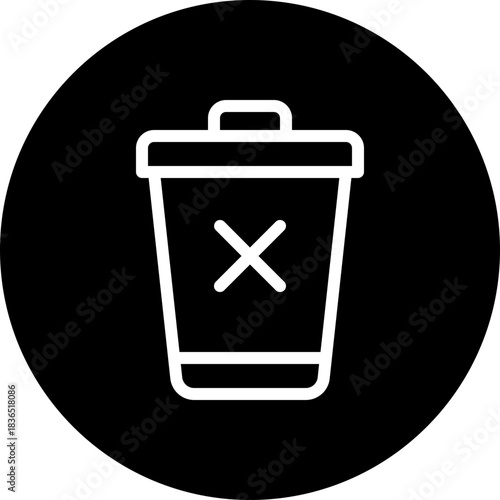  Trash Bin Delete Waste Circular Style Vector Icon