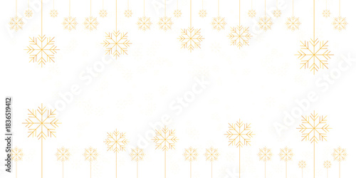 Elegant golden snowflakes create a festive winter background, perfect for holiday greetings, invitations, and seasonal designs, minimalist and sophisticated