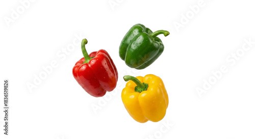 red and yellow peppers, transparent background