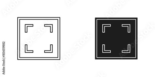 Elegant zoom frame graphic element for multimedia projects and interface design, offering a modern, clean aesthetic for focus and clarity