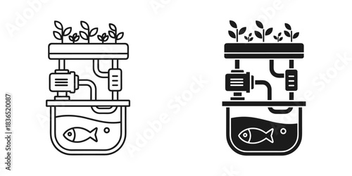 Modern Aquaponics System Growing Fresh Greens with Thriving Fish, Illustrating Sustainable Urban Farming and Innovative Food Production Techniques