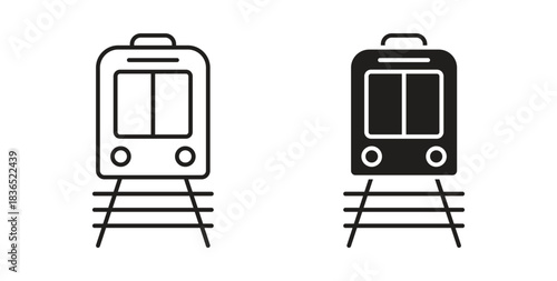 Train icon with line and silhouette versions.