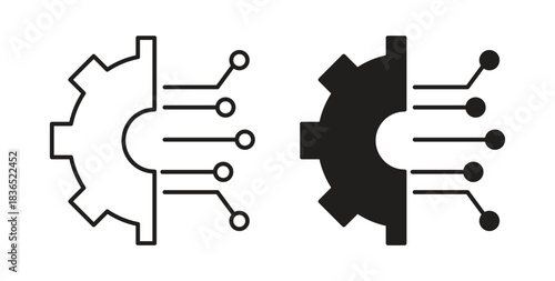 Transform icon with line and silhouette versions.