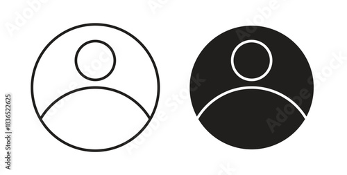 User icon with line and silhouette versions.