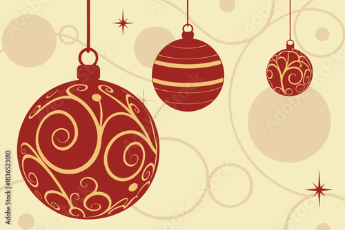 Christmas spheres surrounded by glowing garlands, illustrated in a vibrant vector style for a cheerful holiday feel.