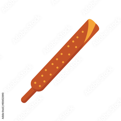 Straight Churro Stick Stylized Dessert Illustration