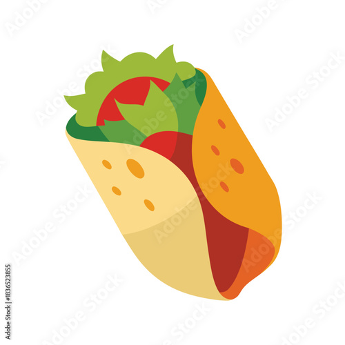 Burrito Cross Section Cut View Mexican Food Graphic