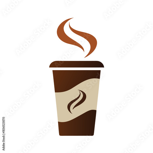Stylized Disposable Coffee Cup Takeaway Drink Icon