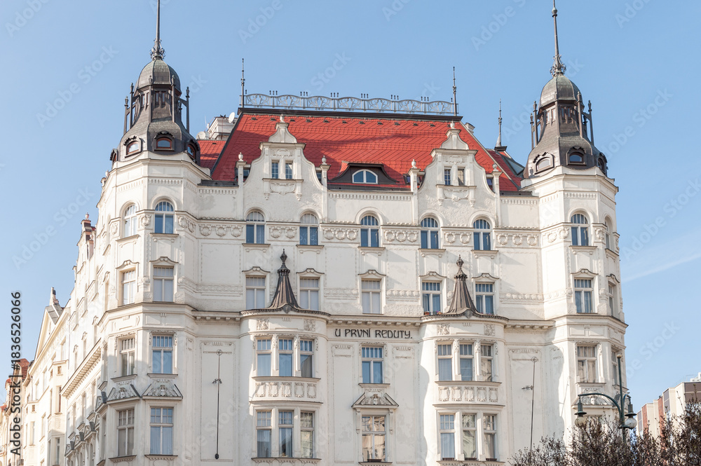 Fototapeta premium Architecture of Prague City, Czech Republic. U Prvni Reduty