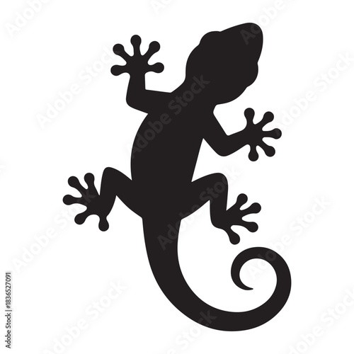 Gecko climbs upward showing agile movement across a smooth surface today.