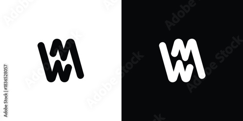 Modern and simple letter WM initials logo design