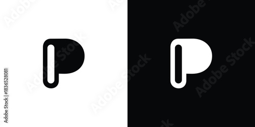 Modern and simple letter P initials logo design