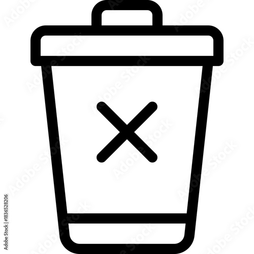 Trash Bin Delete Waste Lineal Style Vector Icon