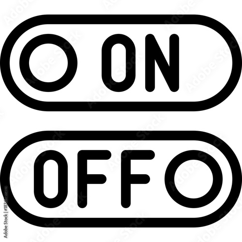 Toggle On Off Switch Lineal Style Vector Icon