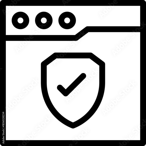 Security Shield Protection Lineal Style Vector Icon