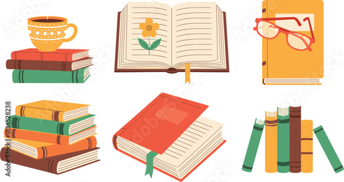 Cartoon Dinosaur Vector Set, Adorable T-Rex, Triceratops, and Jurassic Animals Illustration