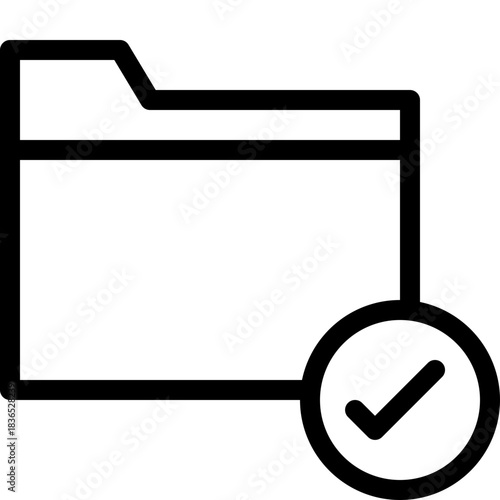 Approved Folder File Lineal Style Vector Icon