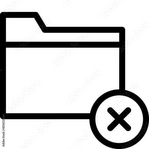 Rejected Folder File Lineal Style Vector Icon