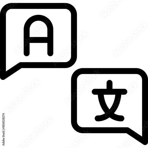 Language Translate Message Lineal Style Vector Icon