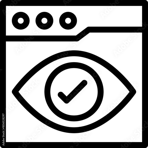 View Visibility Browser Lineal Style Vector Icon