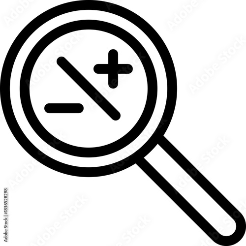 Zoom Search Magnifier Lineal Style Vector Icon