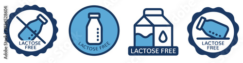 lactose free milk icon set