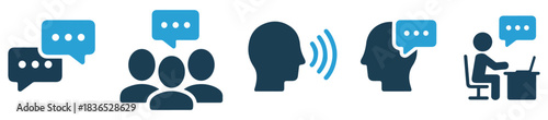 communication talk bubble icon collection