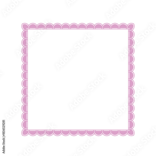 Delicate Pink Scalloped Frame for Invitations and Crafts.