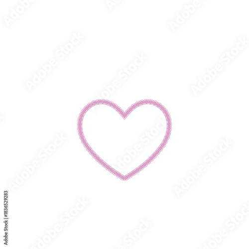 Delicate Heart Outline with Gradient Pink and Purple Hues.