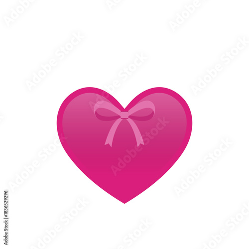 Pink Heart with Ribbon: Symbol of Love and Affection.